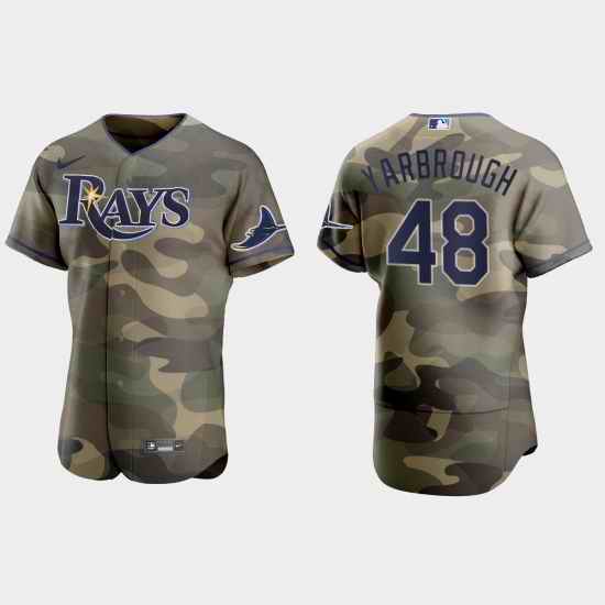 Tampa Bay Rays 48 Ryan Yarbrough Men Nike 2021 Armed Forces Day Authentic MLB Jersey  Camo
